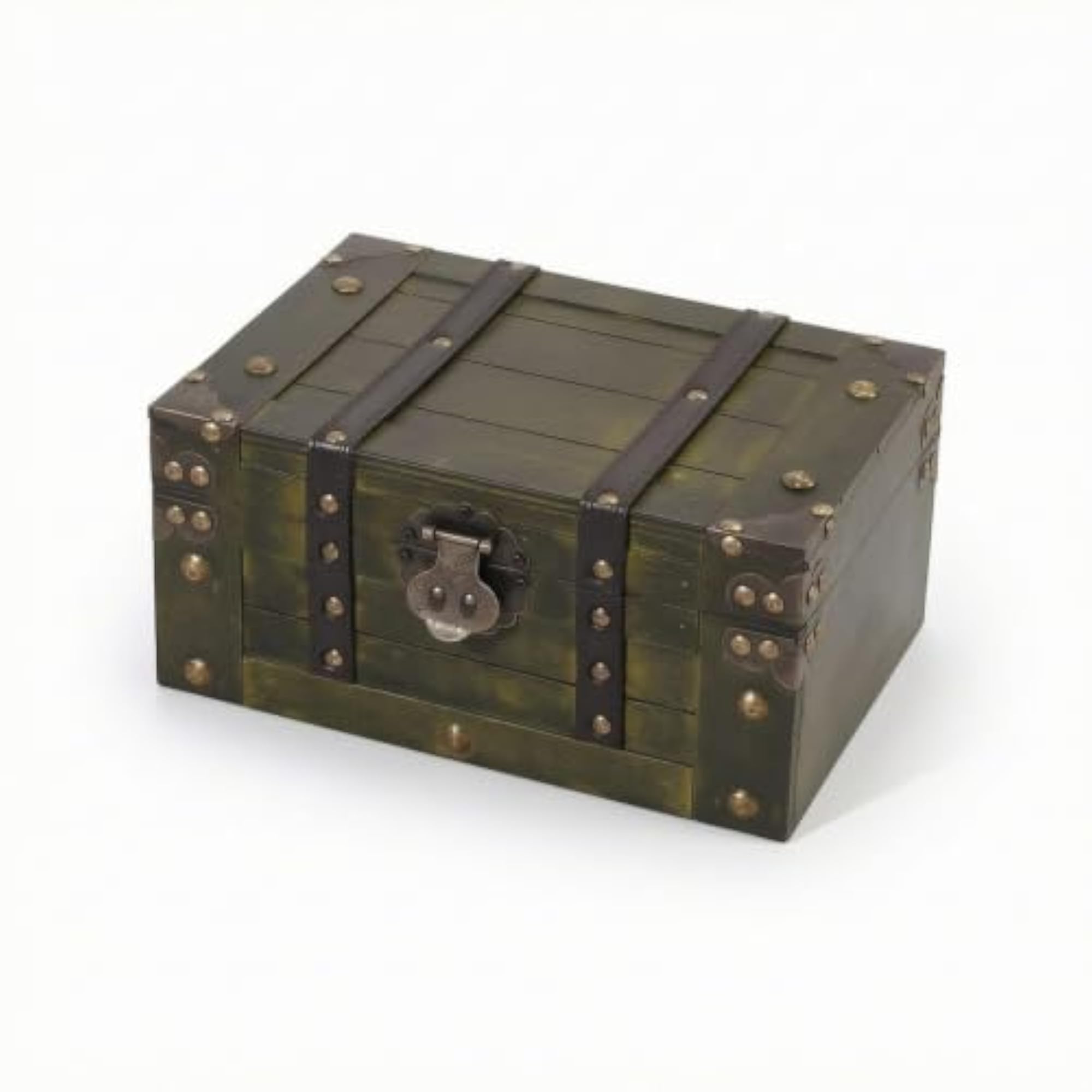 Vintage-Style Wooden Storage Chest with Hinged Lid